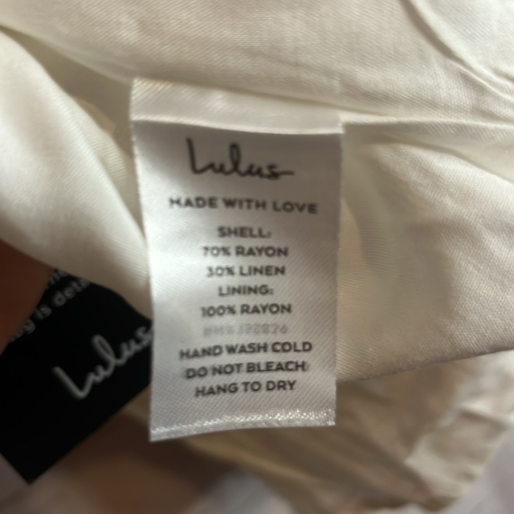 LULUS Effortlessly Endearing White Puff Sleeve Smocked Mini Dress S in Ivory - Picture 15 of 16
